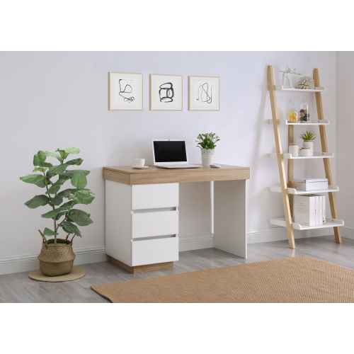 Lifely Cuppa Desk, Natural Oak White, 50Wx110Lx76H cm