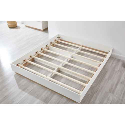 Lifely Cuppa Bed Base, White Oak, Super King, 187Wx208Lx28H cm