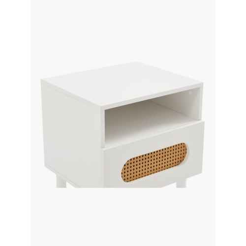 Lifely KONA Bedside Table, Matt White, 40Wx45Lx50H cm