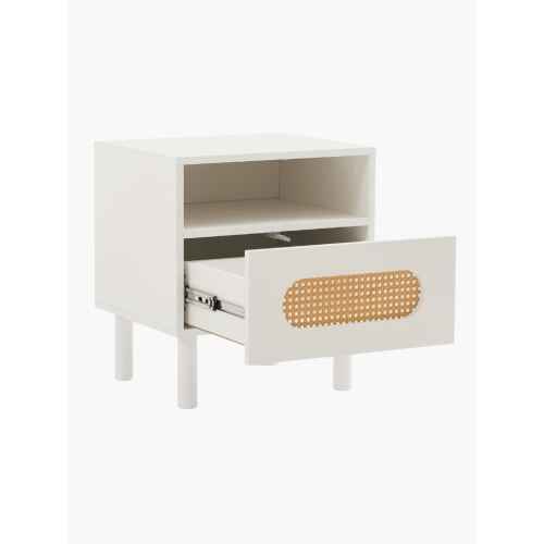 Lifely KONA Bedside Table, Matt White, 40Wx45Lx50H cm