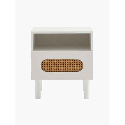 Lifely KONA Bedside Table, Matt White, 40Wx45Lx50H cm