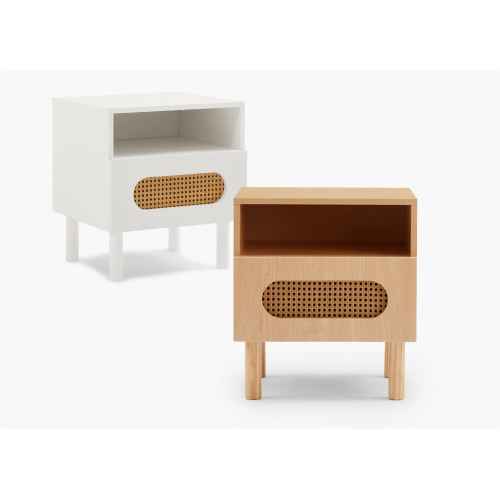 Lifely KONA Bedside Table, Matt White, 40Wx45Lx50H cm