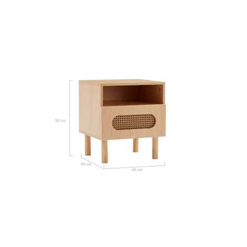 Lifely KONA Bedside Table, Matt White, 40Wx45Lx50H cm