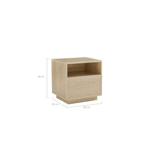 Lifely Nook Bedside Table, Oak