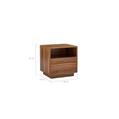 Lifely Nook Bedside Table, Walnut