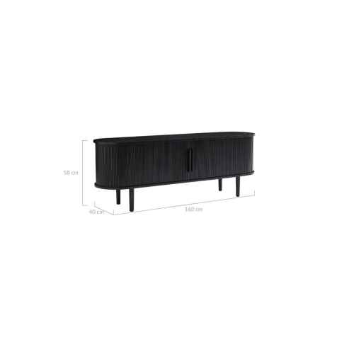 Lifely Tate Tambor Door TV Stand, Black, 160 cm