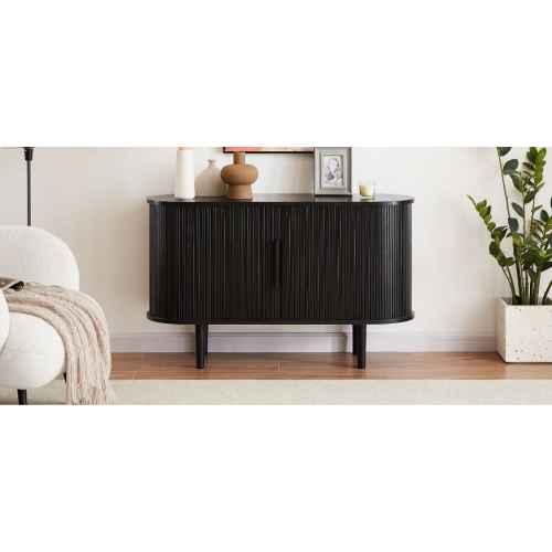 Lifely Tate Tambor Door Sideboard, Black