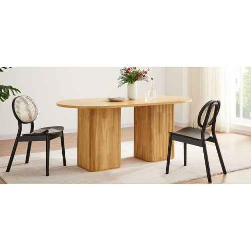 Lifely Tate Ripple Oval Dining Table, Natural