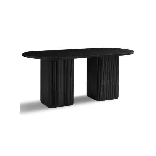 Lifely Tate Ripple Oval Dining Table, Black