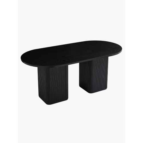 Lifely Tate Ripple Oval Dining Table, Black