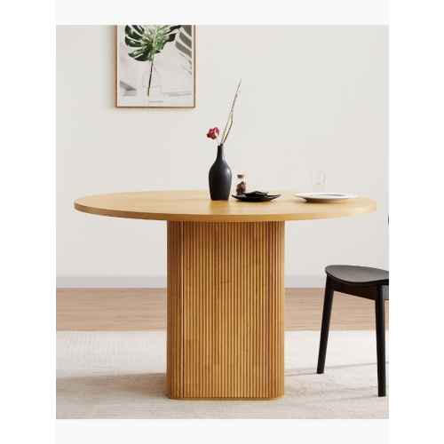 Lifely Tate Ripple Round Dining Table, Natural