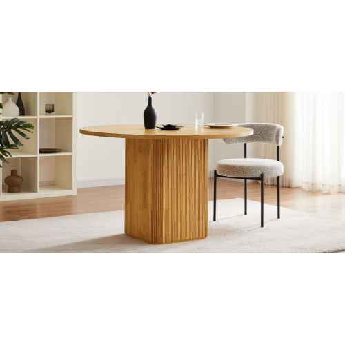 Lifely Tate Ripple Round Dining Table, Natural