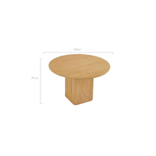 Lifely Tate Ripple Round Dining Table, Natural