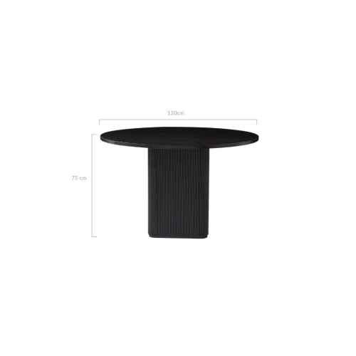 Lifely Tate Ripple Round Dining Table, Black