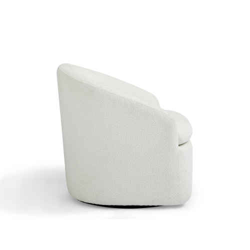 Lifely Cammy Boucle Swivel Chair, Creamy White
