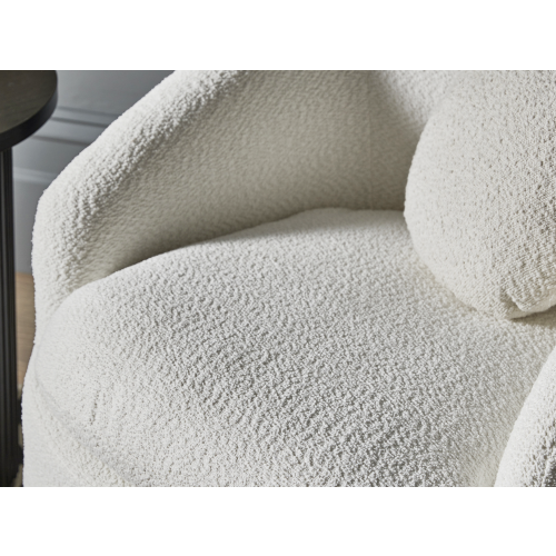 Lifely Cammy Boucle Swivel Chair, Creamy White