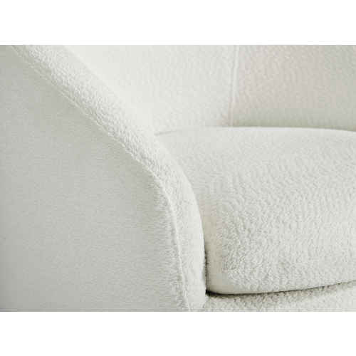 Lifely Cammy Boucle Swivel Chair, Creamy White, 75Wx75Lx75H cm