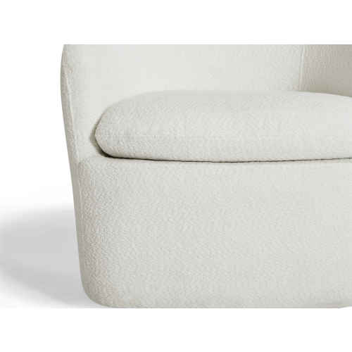 Lifely Cammy Boucle Swivel Chair, Creamy White