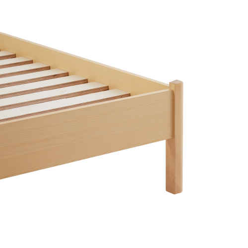 Lifely Lana Rattan Bed Frame, Maple, Double, 150Wx195.8Lx100H cm