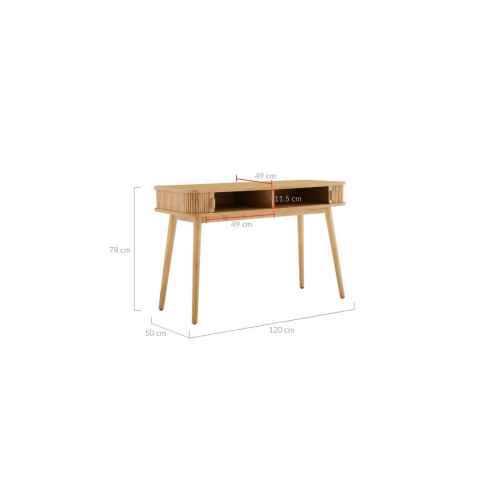 Lifely Tate Desk, Oak, 50Lx120Wx78H cm