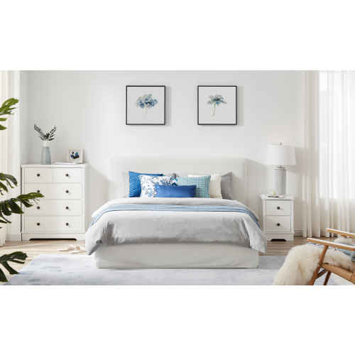 Lifely Hyla Bed Frame with Slip Cover, White, Double, 165Wx209.5Lx103H cm