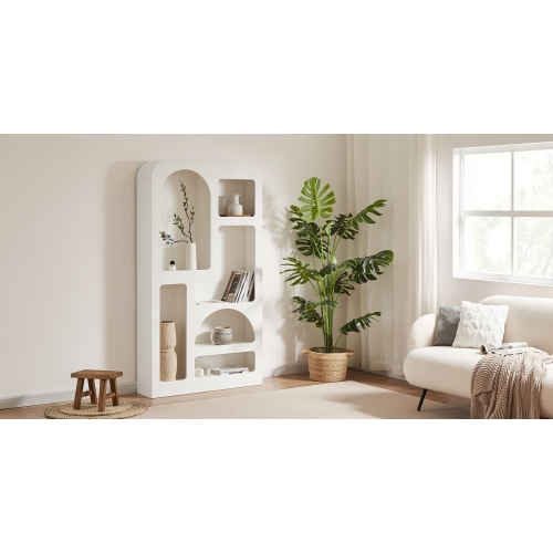 Lifely Sorrento Bookcase, Chalk White, 26x100x181cm