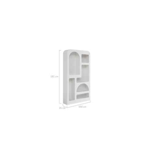 Lifely Sorrento Bookcase, Chalk White, 26x100x181cm