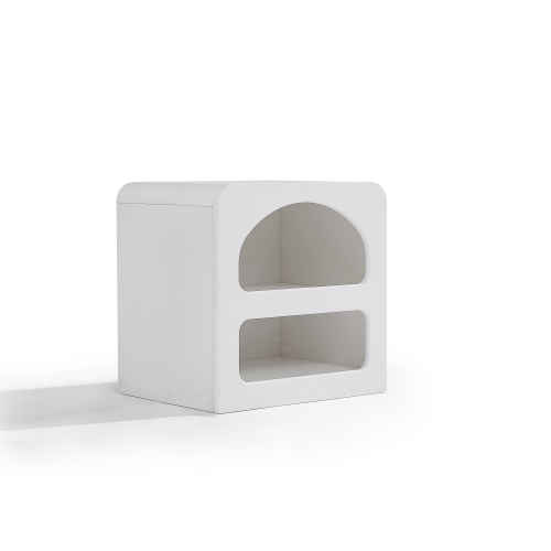 Lifely Sorrento Bedside Table, Chalk White, 40Wx50Lx50H cm