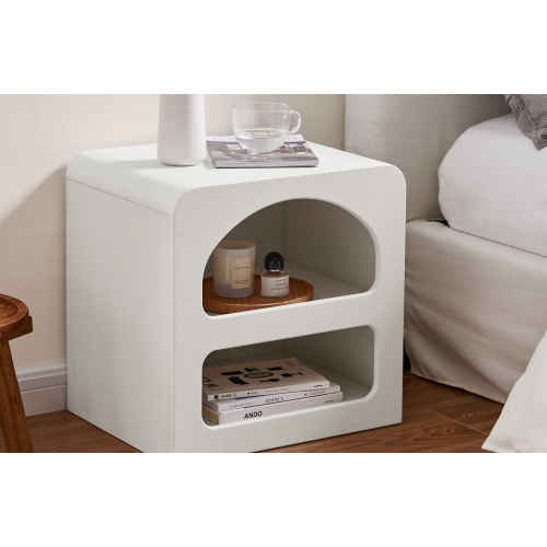 Lifely Sorrento Bedside Table, Chalk White, 40Wx50Lx50H cm