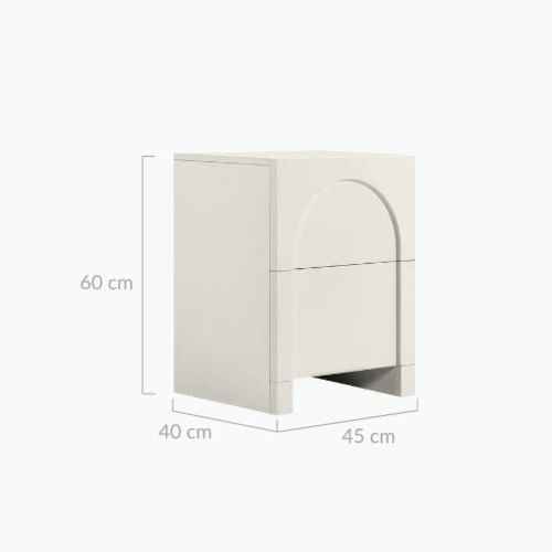 Lifely Arch Bedside Table, 40Wx45Lx60H cm, White