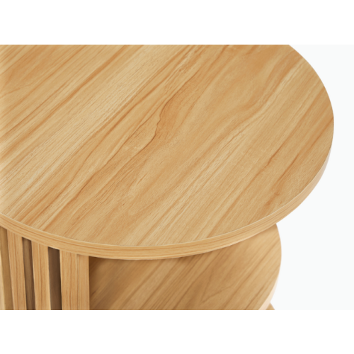 Lifely Harmony Round Bedside Table, 42Wx42Lx50H cm, Oak