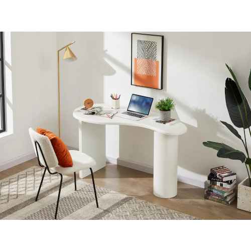 Lifely Pebble Desk, 70Wx140Lx75H cm, White