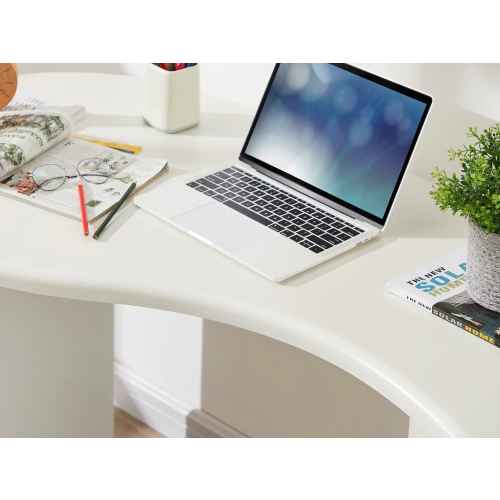 Lifely Pebble Desk, 70Wx140Lx75H cm, White