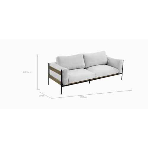 Lifely Nash 3 Seater Sofa, 79Wx208Lx81.5H cm, Dove-Grey