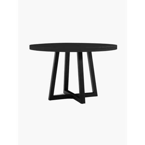 Lifely Haris Round Dining Table, 120Wx120Lx75H cm, Black