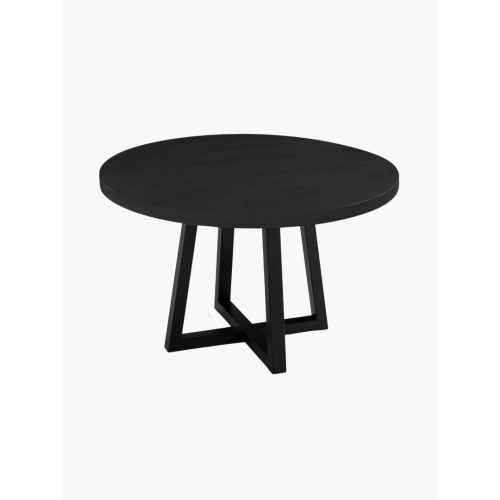 Lifely Haris Round Dining Table, 120Wx120Lx75H cm, Black