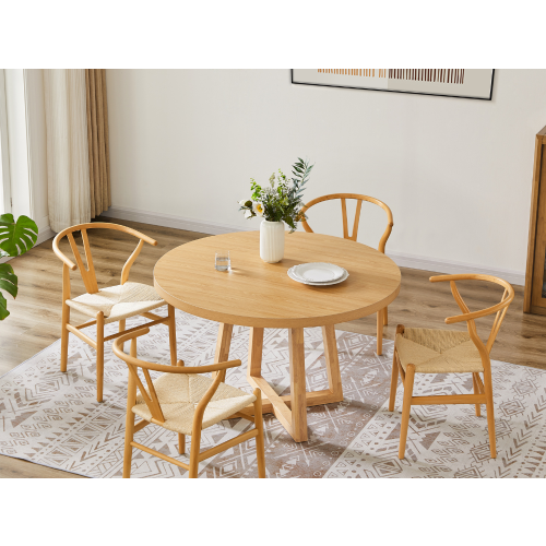 Lifely Haris Round Dining Table, 120Wx120Lx75H cm, Natural