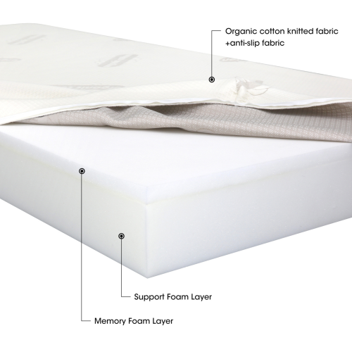 Lifely Cali Wooden Bed Base and Memory Foam Mattress Combo, Single