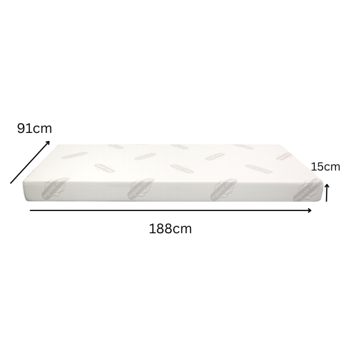 Lifely Cali Wooden Bed Base and Memory Foam Mattress Combo, Single