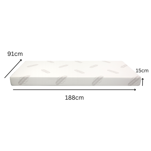 Lifely Cali Wooden Bed Base and Memory Foam Mattress Combo, Single