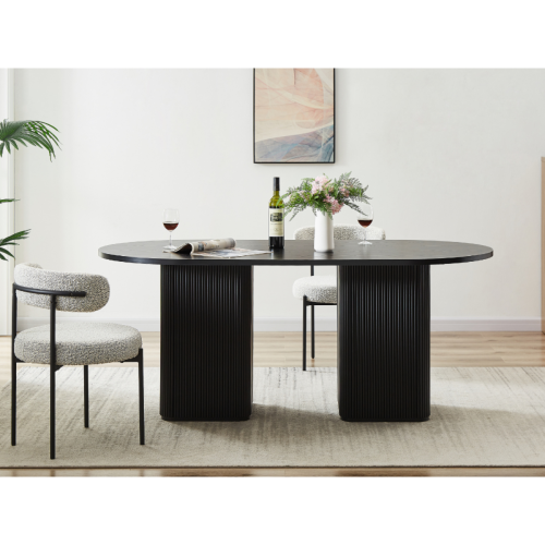 Lifely Tate 8 Seater Dining Table, Black