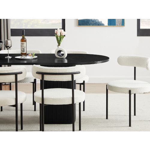 Lifely Tate 8 Seater Dining Table, Black