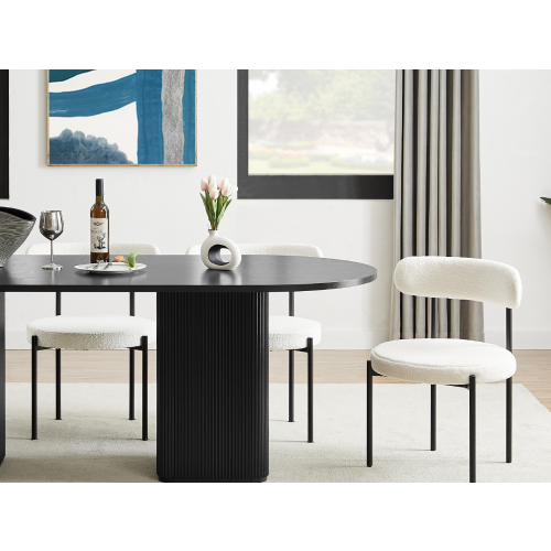 Lifely Tate 8 Seater Dining Table, Black