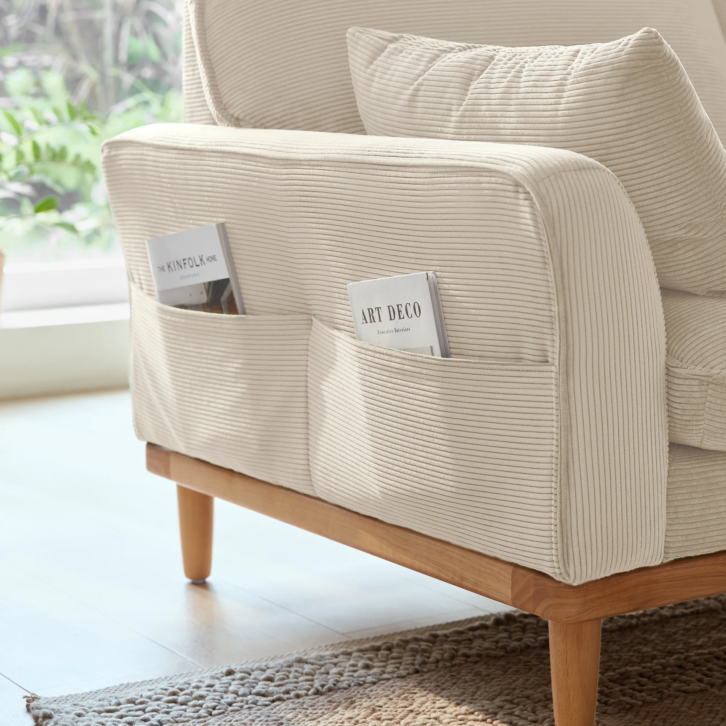Linspire Moss 1-Seater Sofa, Neutral White