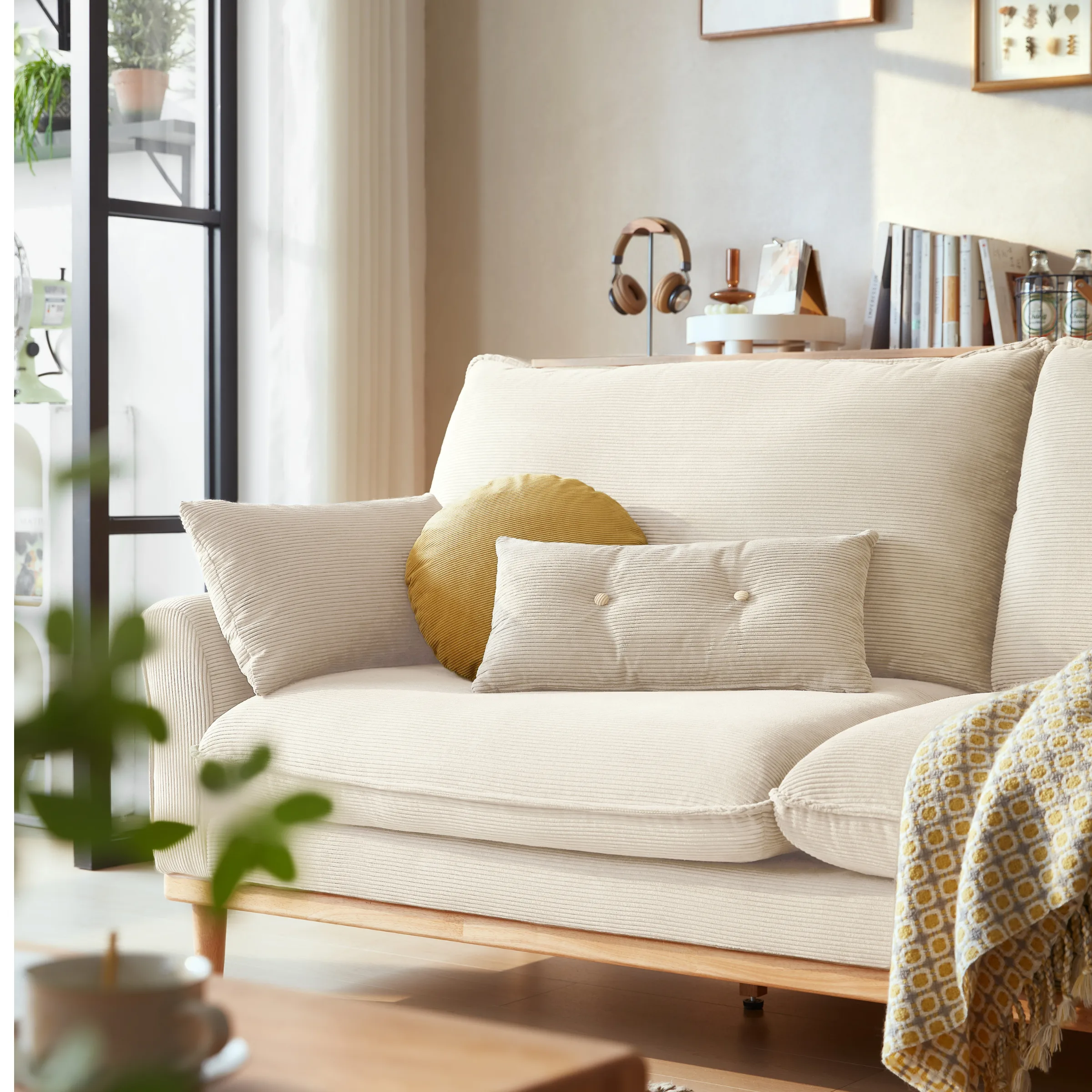 Linspire Moss 3-Seater Sofa, Neutral White