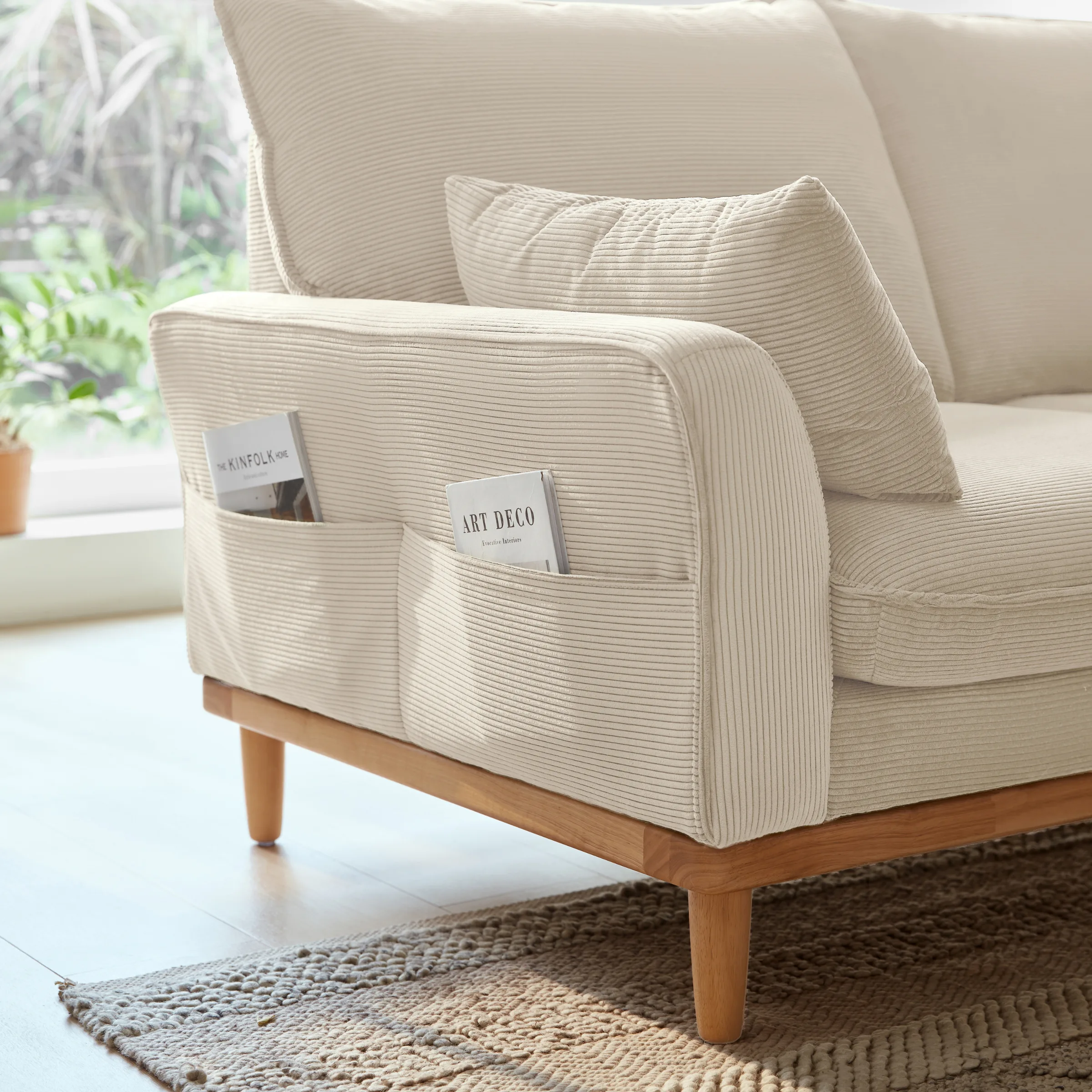Linspire Moss 3-Seater Sofa, Neutral White