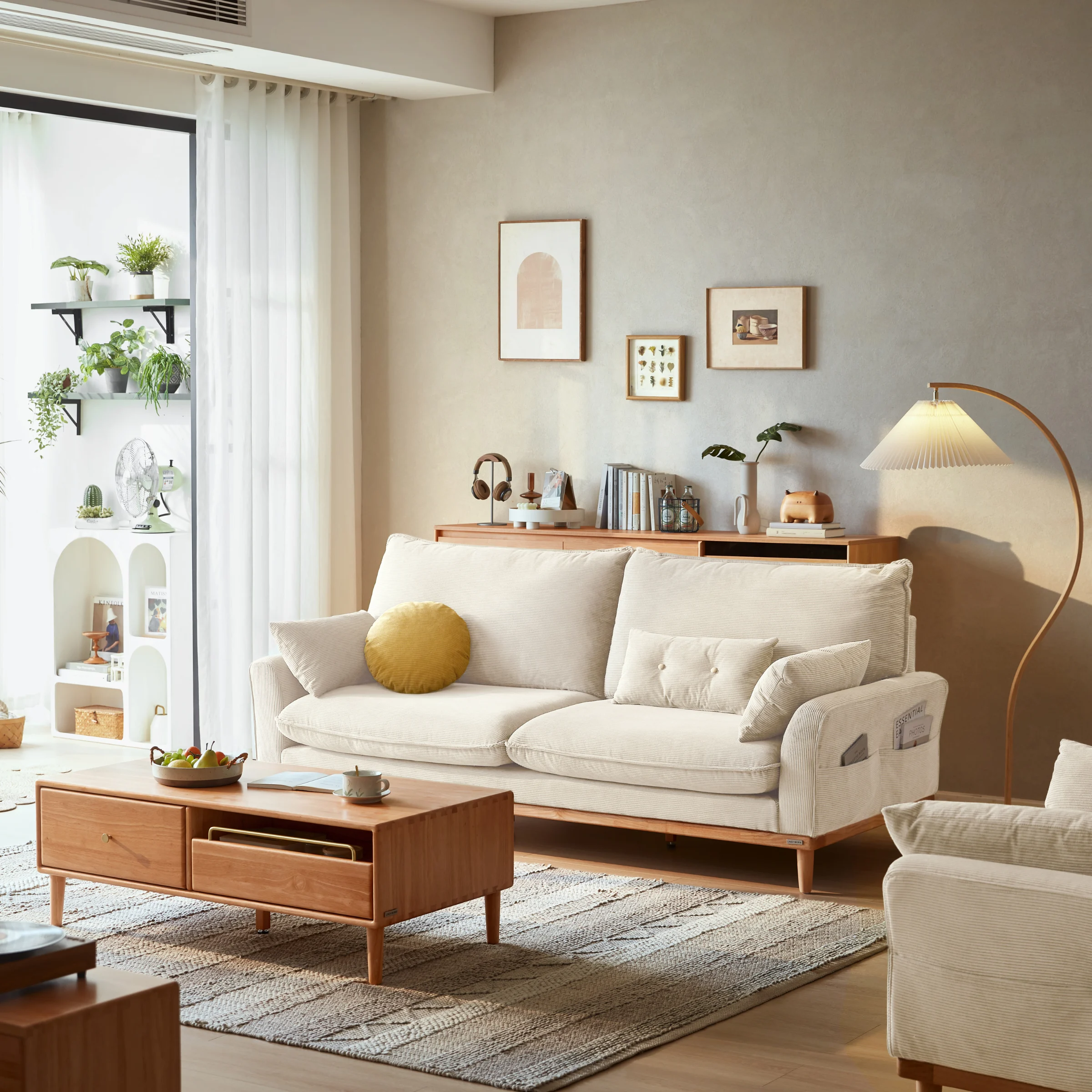 Linspire Moss 3-Seater Sofa, Neutral White