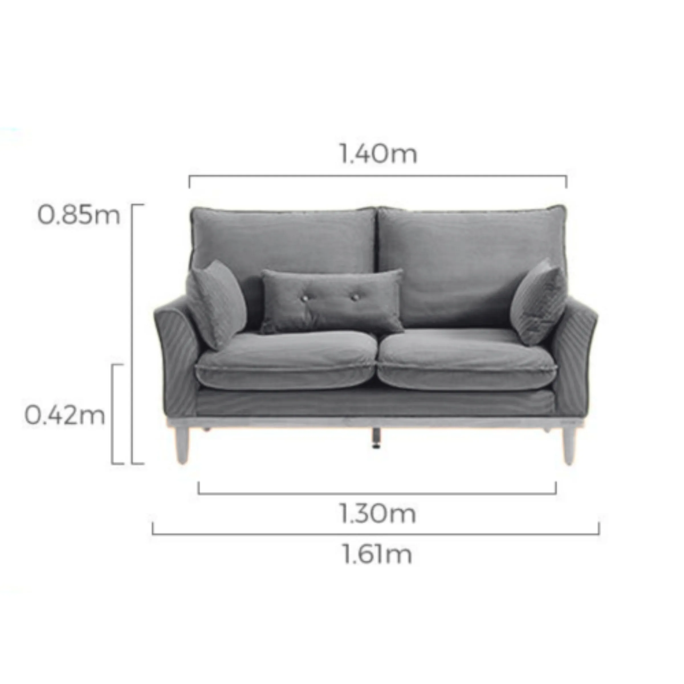 Linspire Moss 2-Seater Sofa, Neutral White