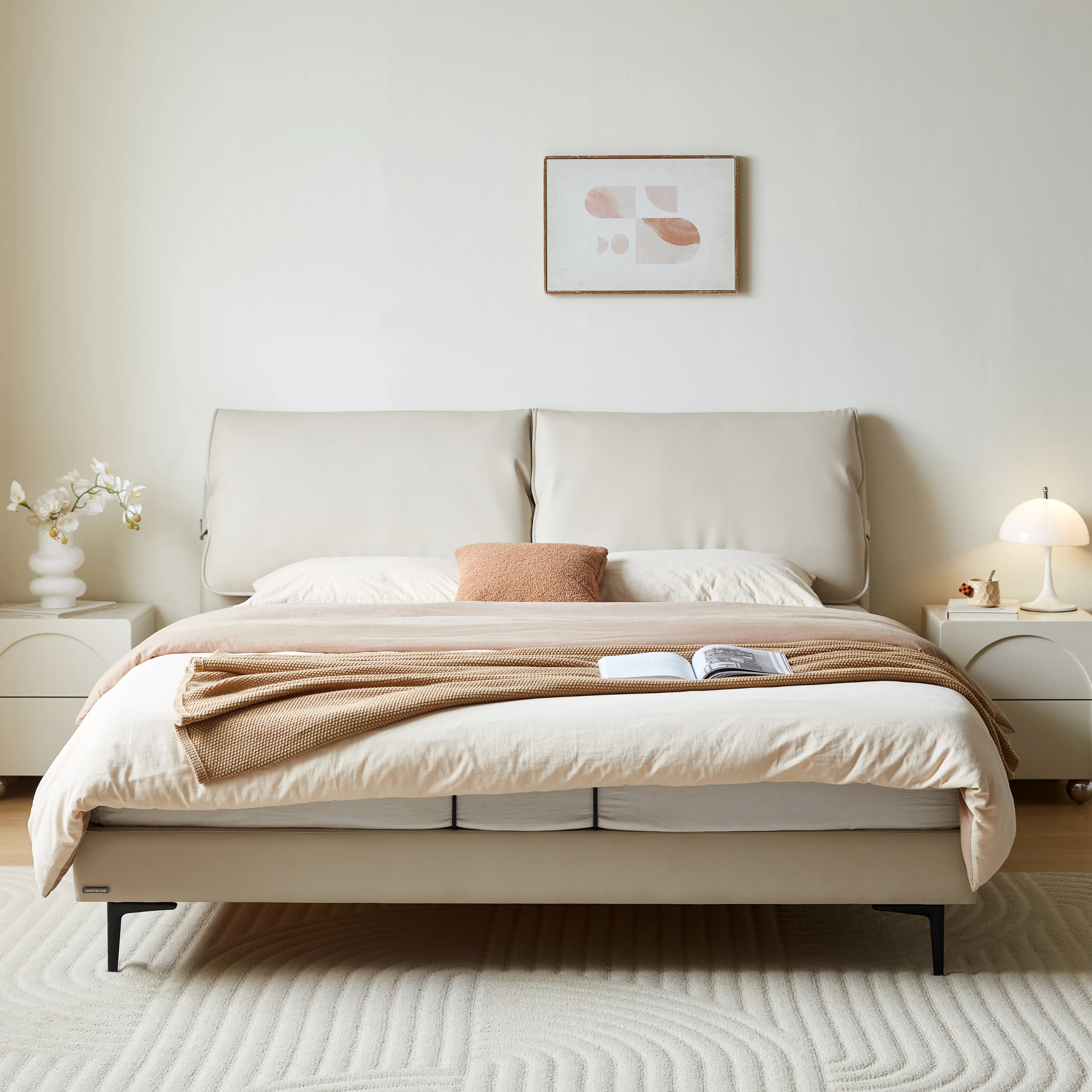Linspire Beacon Super King Bed Frame, Off-White