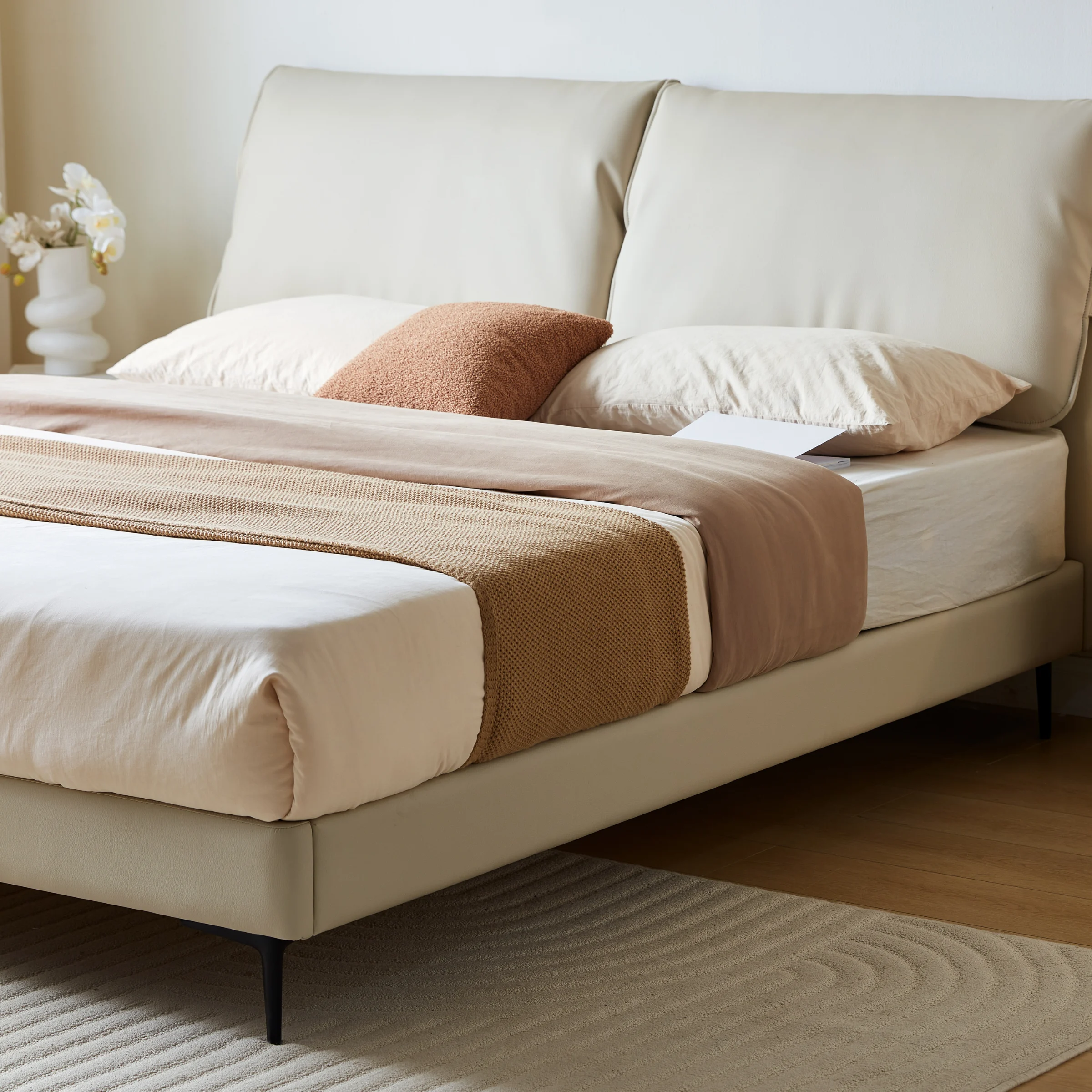 Linspire Beacon Super King Bed Frame, Off-White